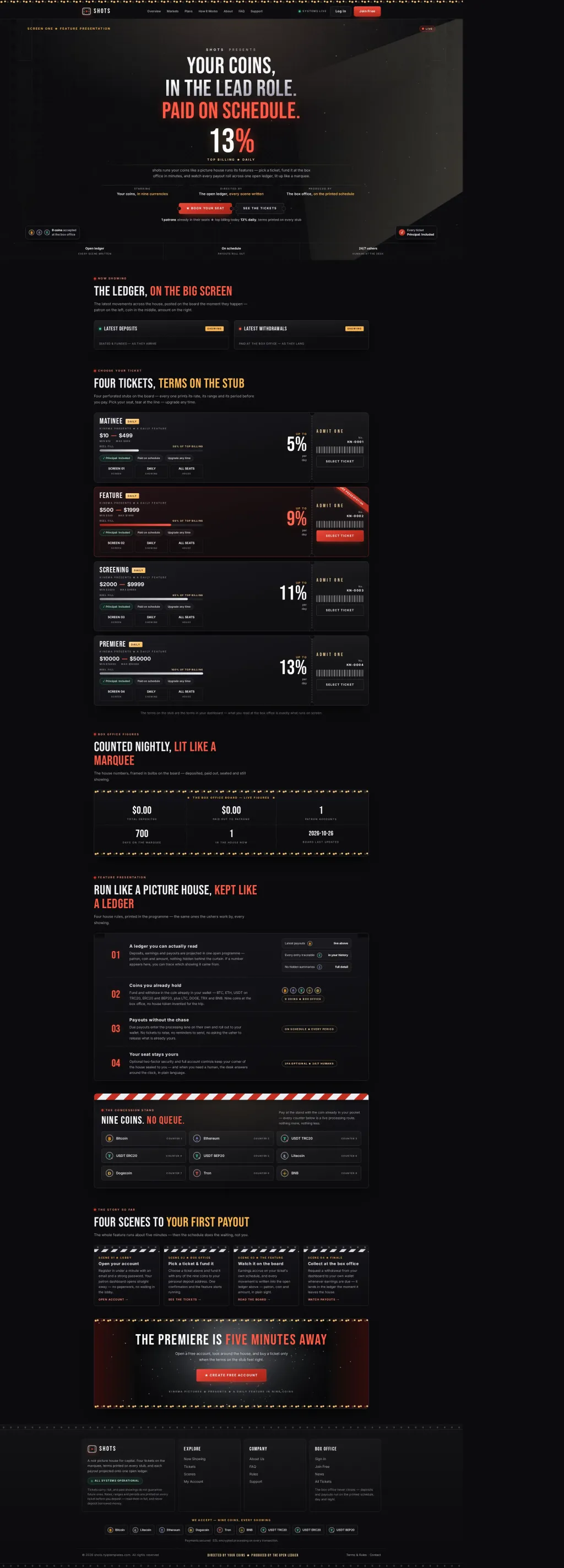 KINEMA — HYIP Template Pack — GoldCoders HYIP template preview (H-TPL41)